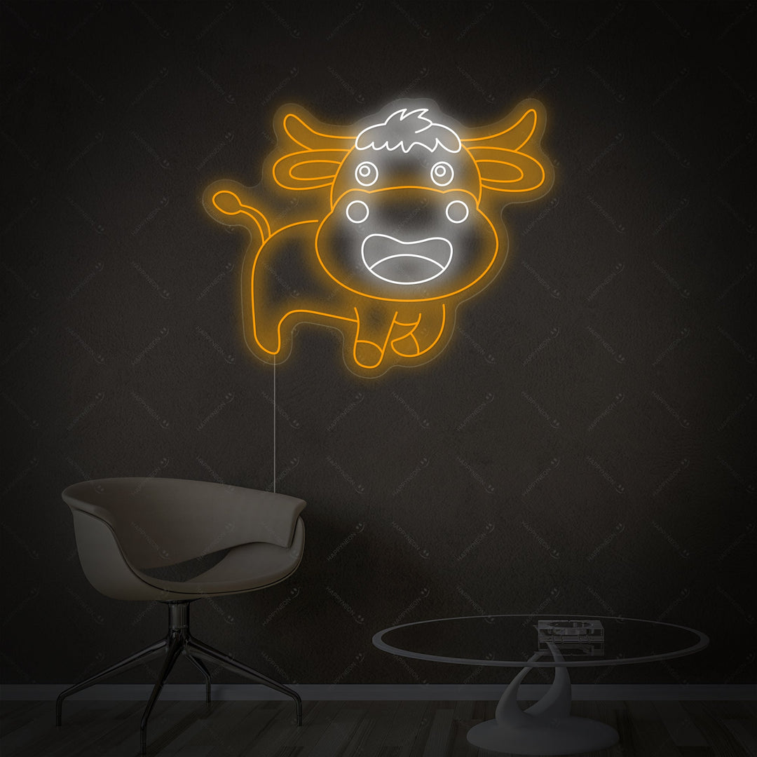 "Bébé vache" Enseigne néon