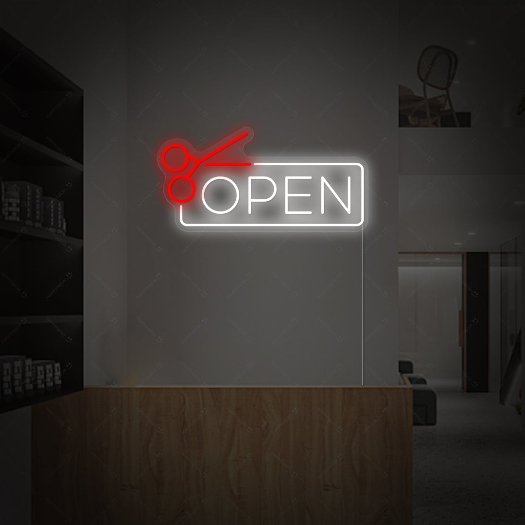 "Barbershop open" Enseigne néon