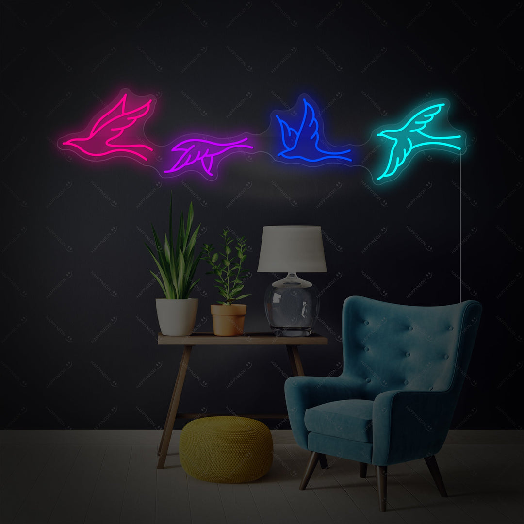 "Oiseaux" Enseigne néon