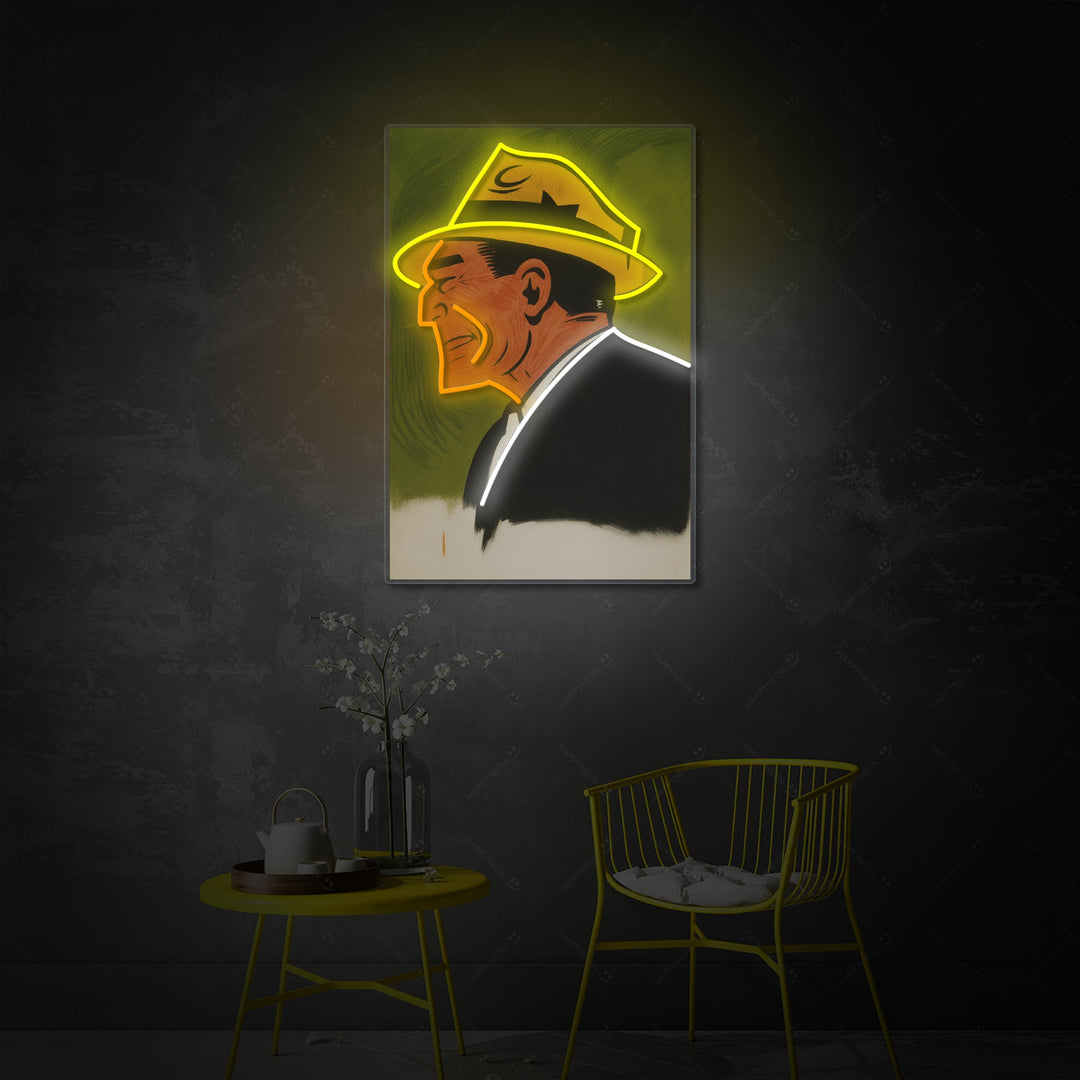 "Chef de la mafia comique" Enseigne néon