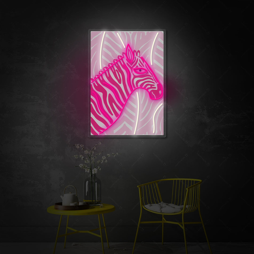 "Zèbre rose vif" Enseigne néon