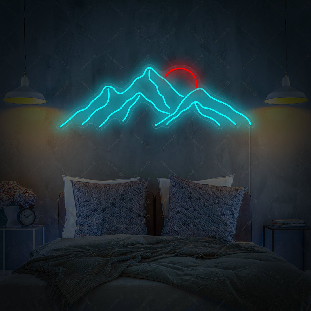 "Coucher de soleil sur les montagnes" Enseigne néon