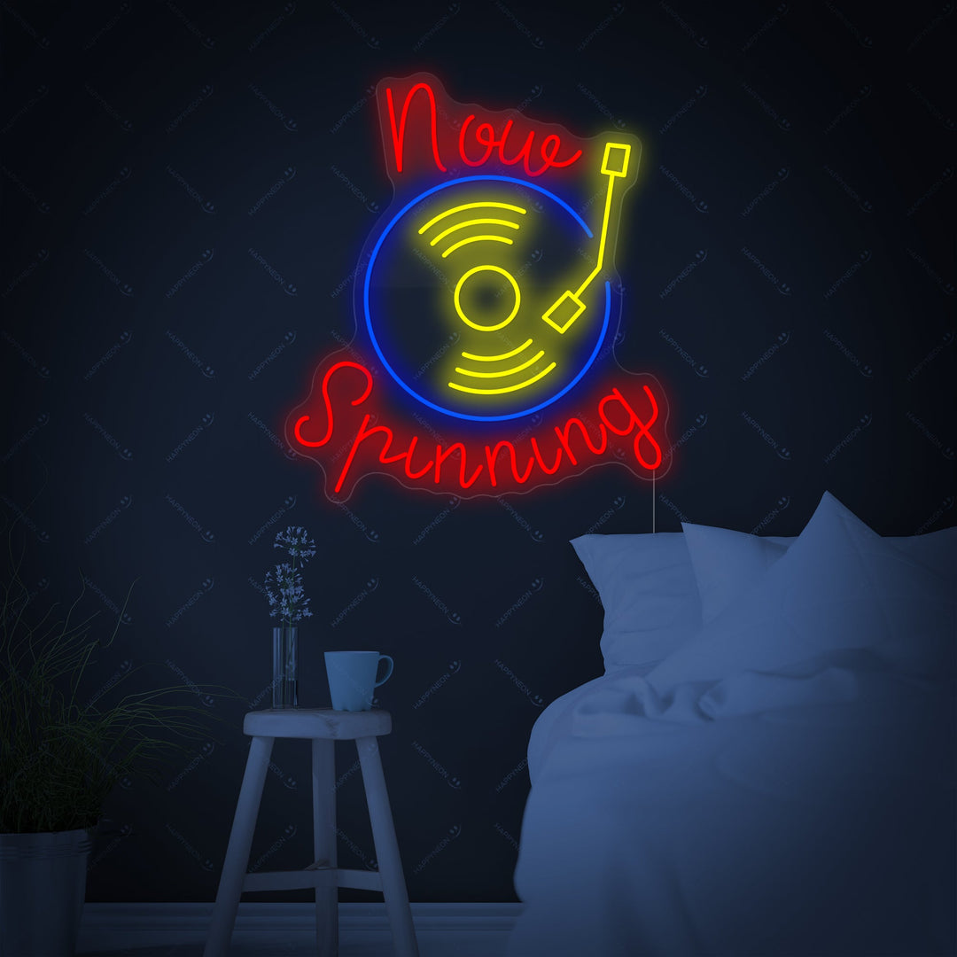 "Now Spinning" Enseigne néon