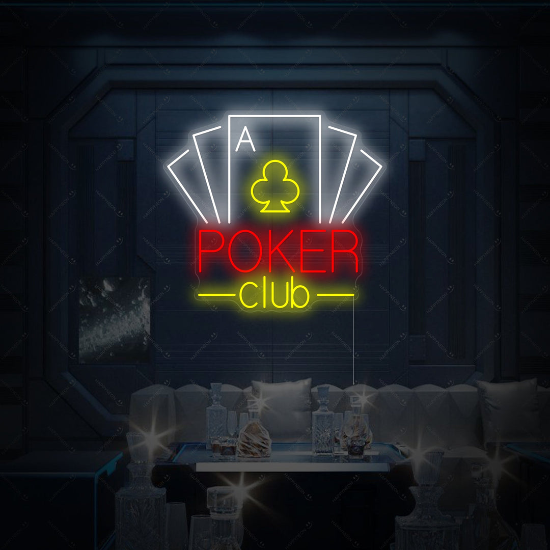 "Poker Club" Enseigne néon