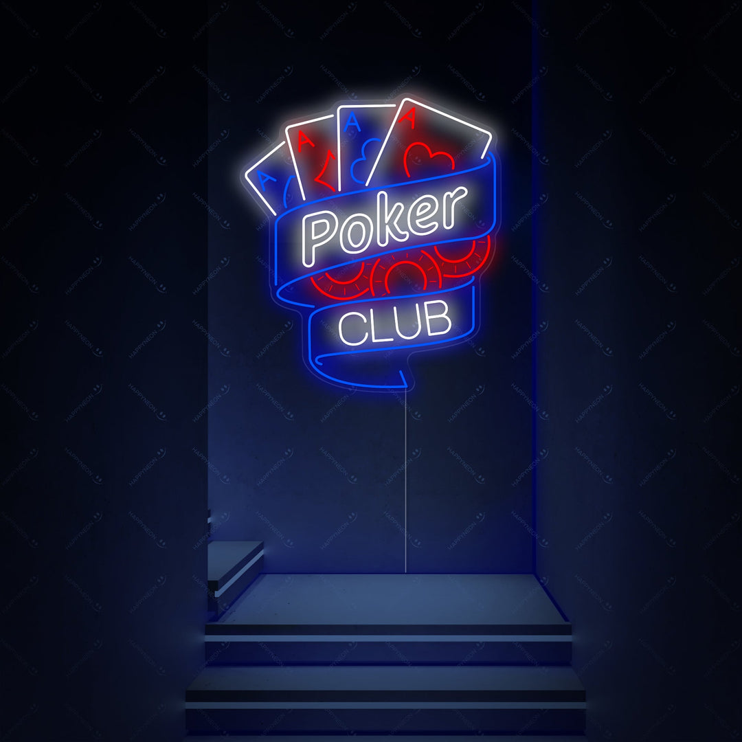 "Poker Club" Enseigne néon