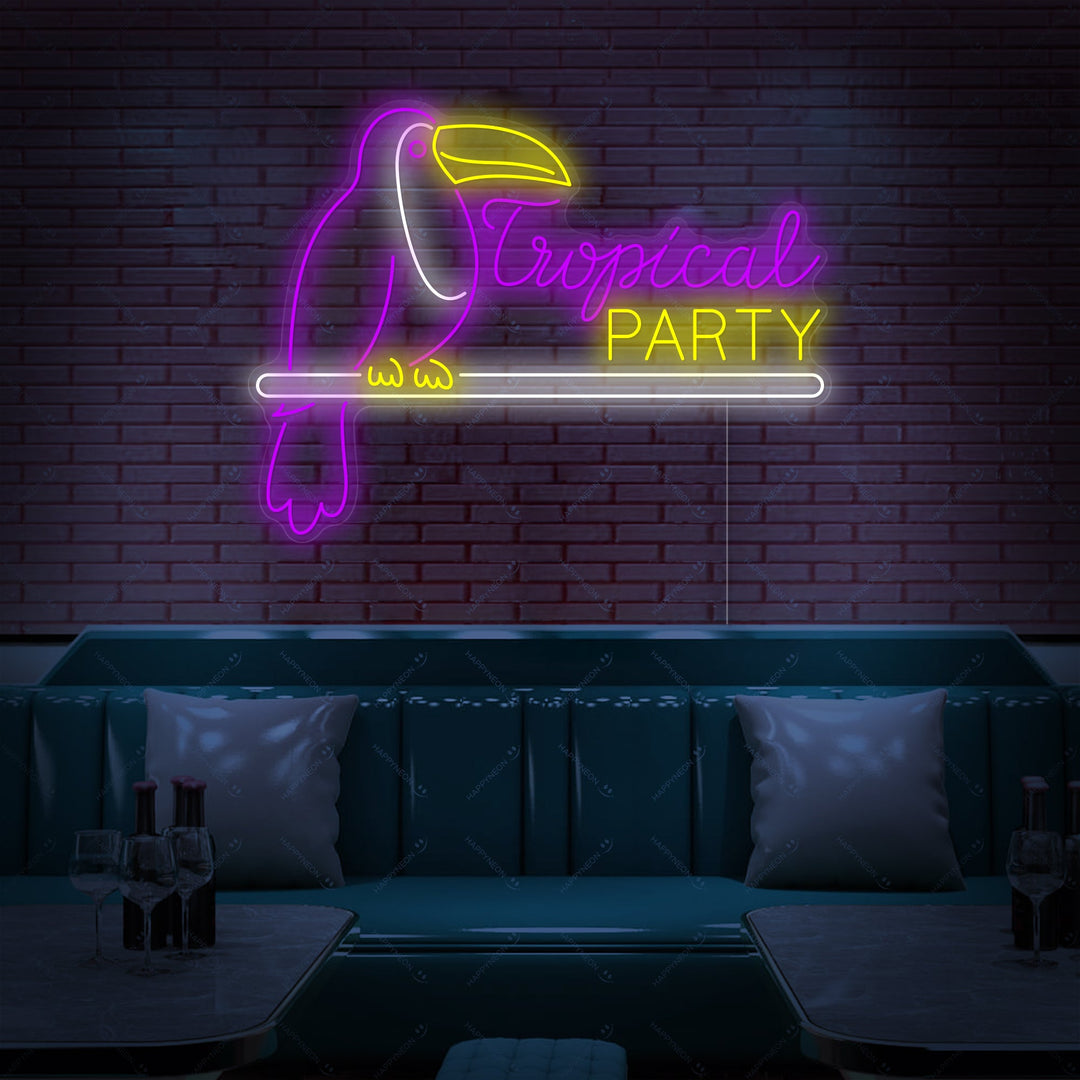 "Tropical Party" Enseigne néon