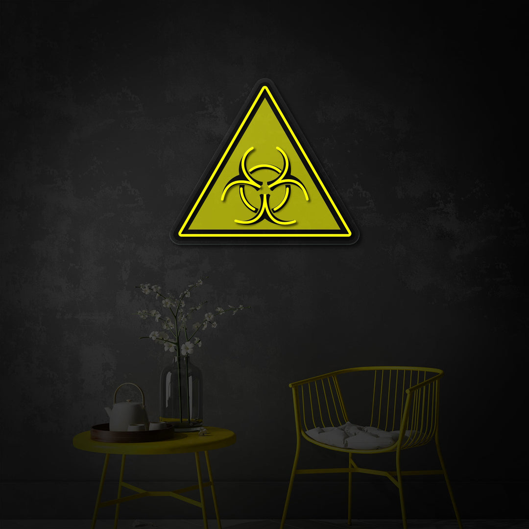 "Logo d'avertissement biohazard, émission de télévision inspirée" Enseigne néon LED imprimée UV