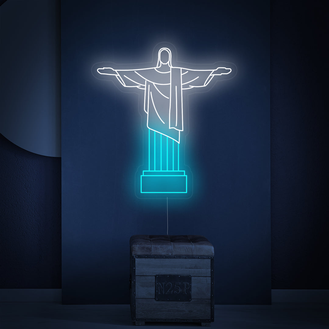 "Christ Rédempteur Au Brésil" Enseigne Lumineuse en Néon
