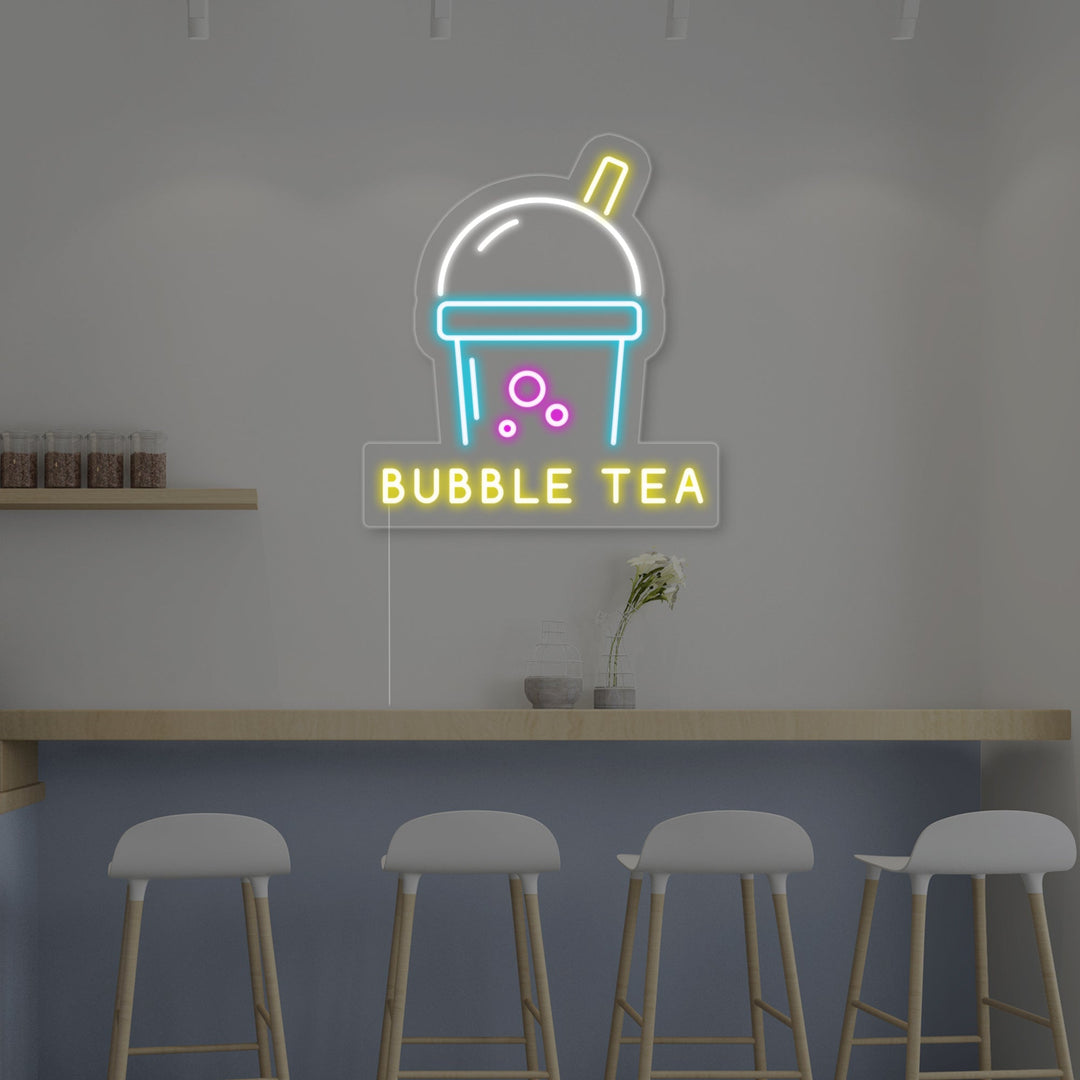 "Bubble Tea" Lumineuse en Néon