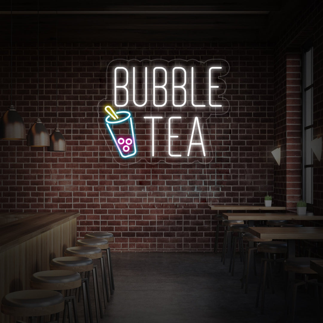 "Tasse, Bubble Tea" Lumineuse en Néon