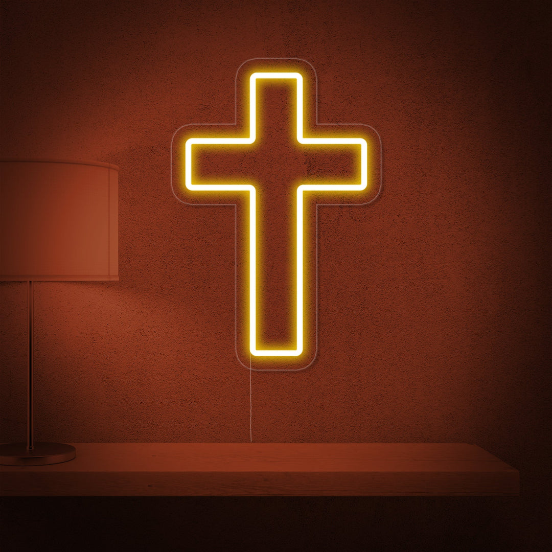 "Croix Chrétienne" Enseigne Lumineuse en Néon