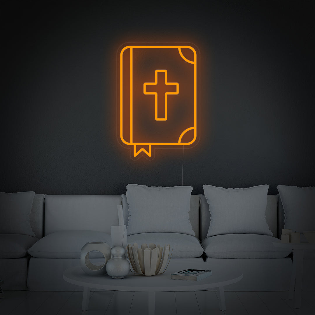 "Bible Chrétienne" Enseigne Lumineuse en Néon