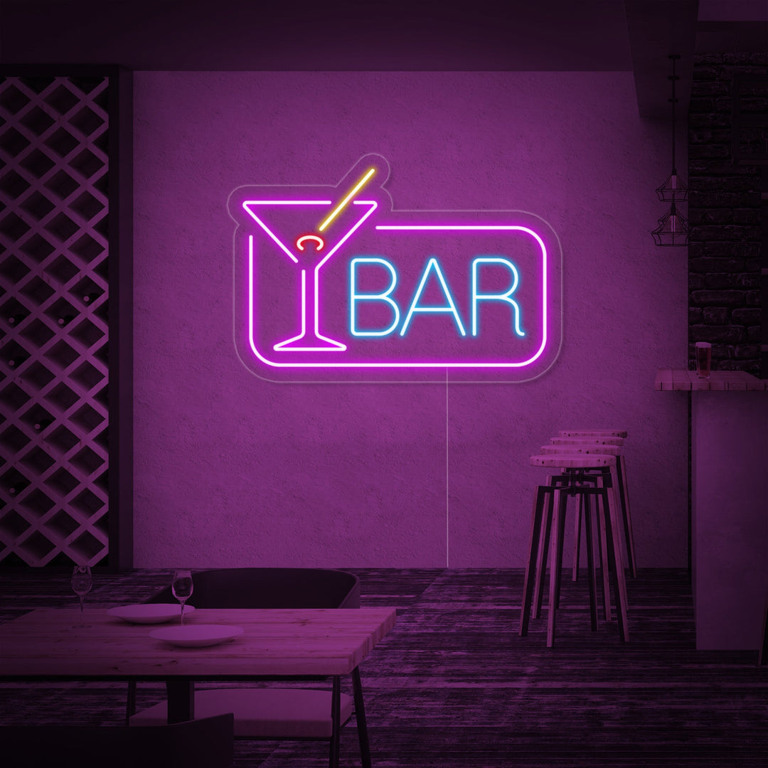 "Cocktail Bar" Enseigne Lumineuse en Néon
