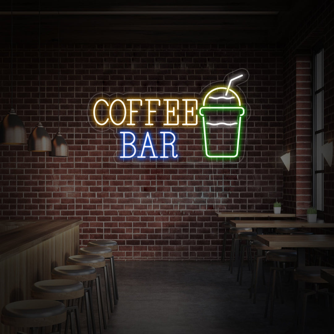 "Tasse à café, Coffee Bar" Lumineuse en Néon