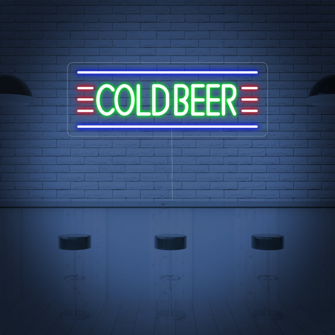"Cold Beer" Enseigne Lumineuse en Néon