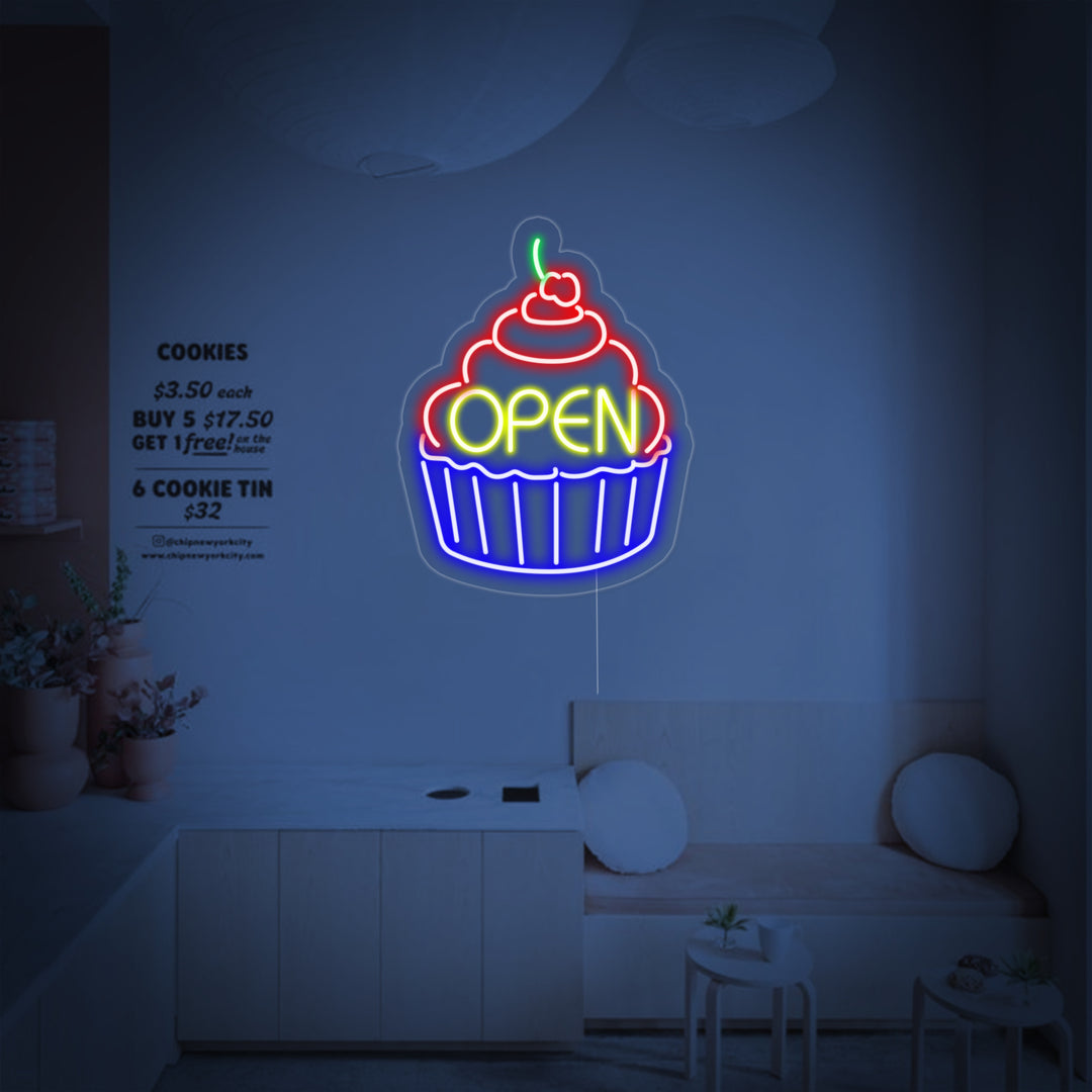 "Cupcake Open" Lumineuse en Néon