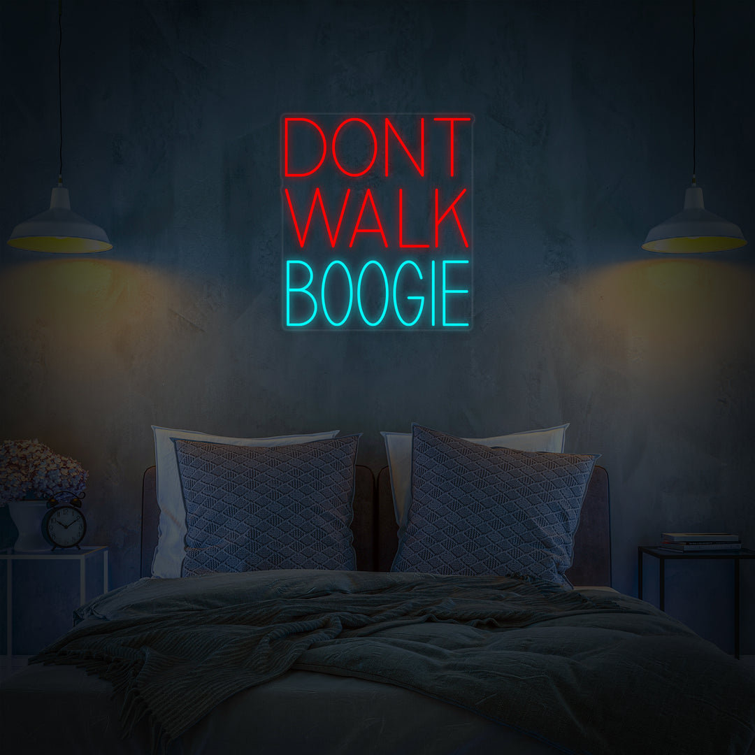 "Dont Walk Boogie Musique Vinyle" Enseigne Lumineuse en Néon