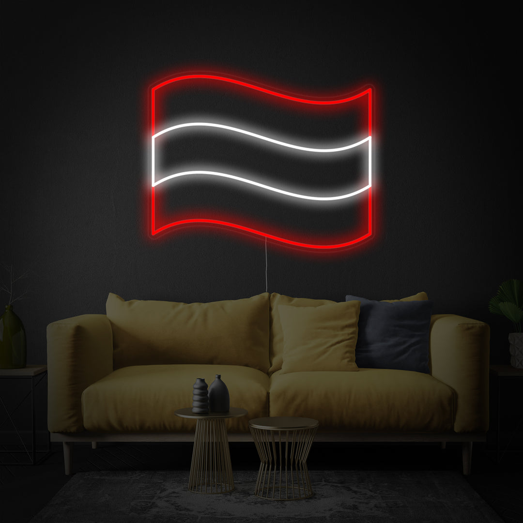 "Drapeau De L'Autriche" Enseigne Lumineuse en Néon