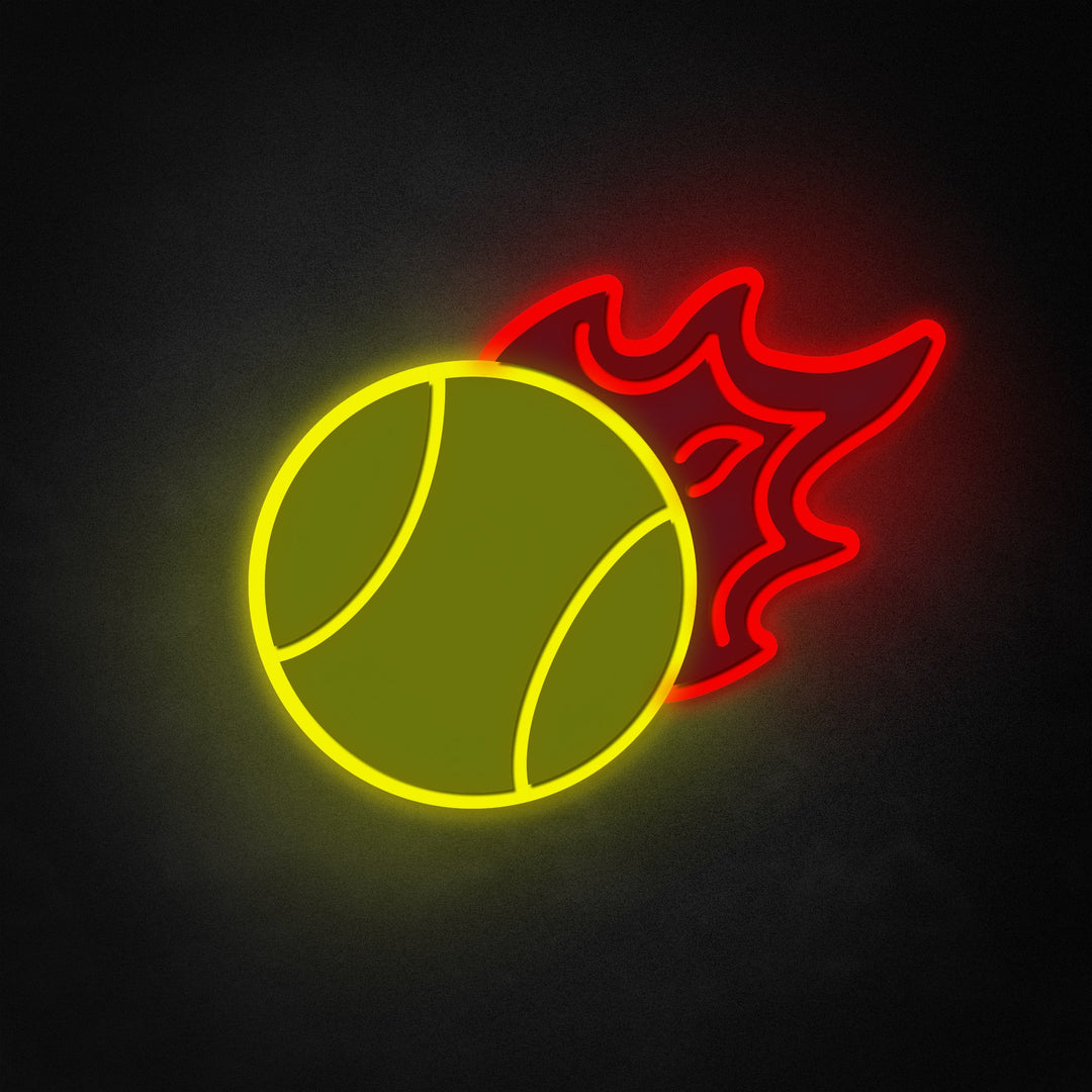 "Balle de tennis enflammée" Neon Like