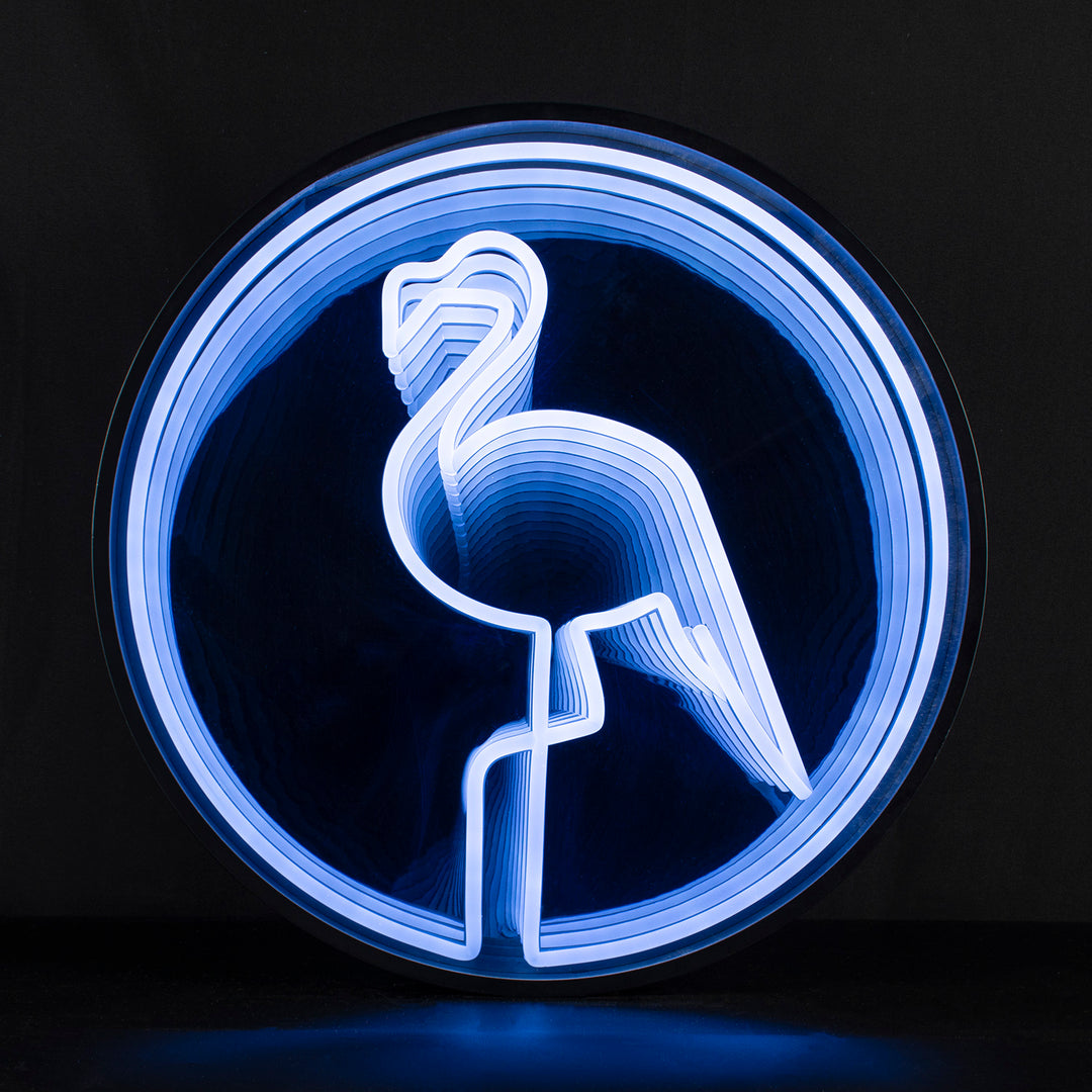 "Flamant Rose" Enseigne Néon LED 3D Infini