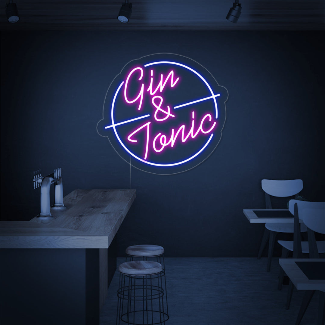 "Gin Tonic Bar" Enseigne Lumineuse en Néon