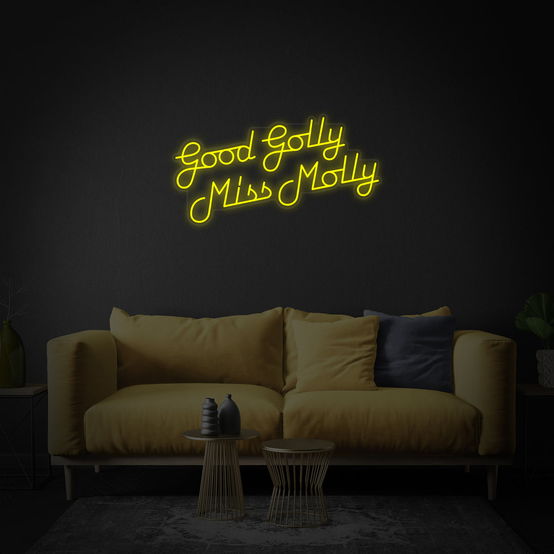 "Musique Rock Good Golly Miss Molly" Enseigne Lumineuse en Néon