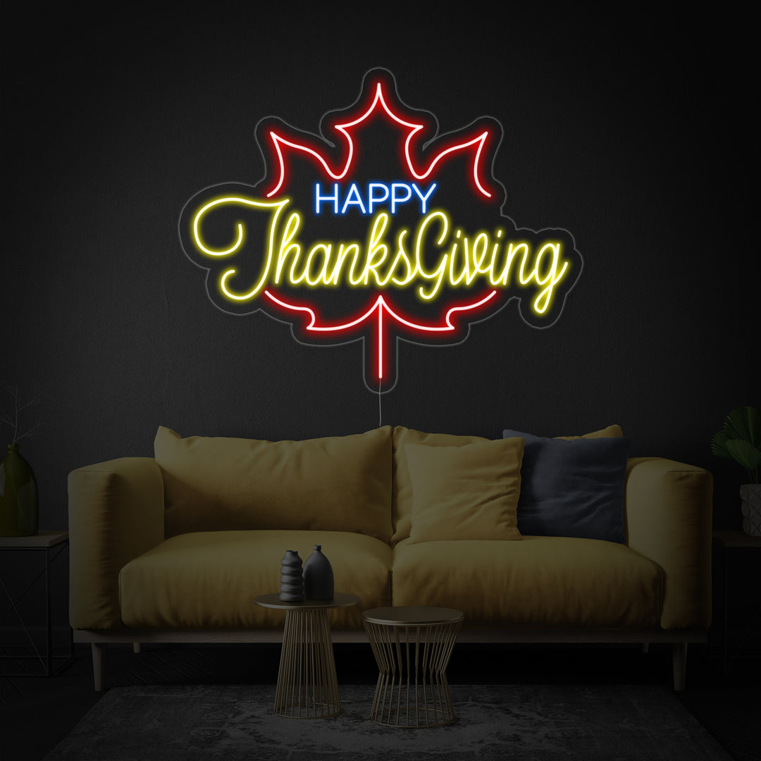 "Happy Thanksgiving" Enseigne Lumineuse en Néon