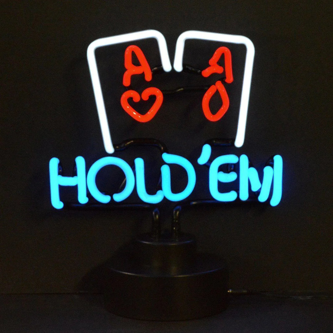 "Hold Em Poker Enseigne Néon De Table, Enseigne Néon En Verre" Enseigne Lumineuse en Néon