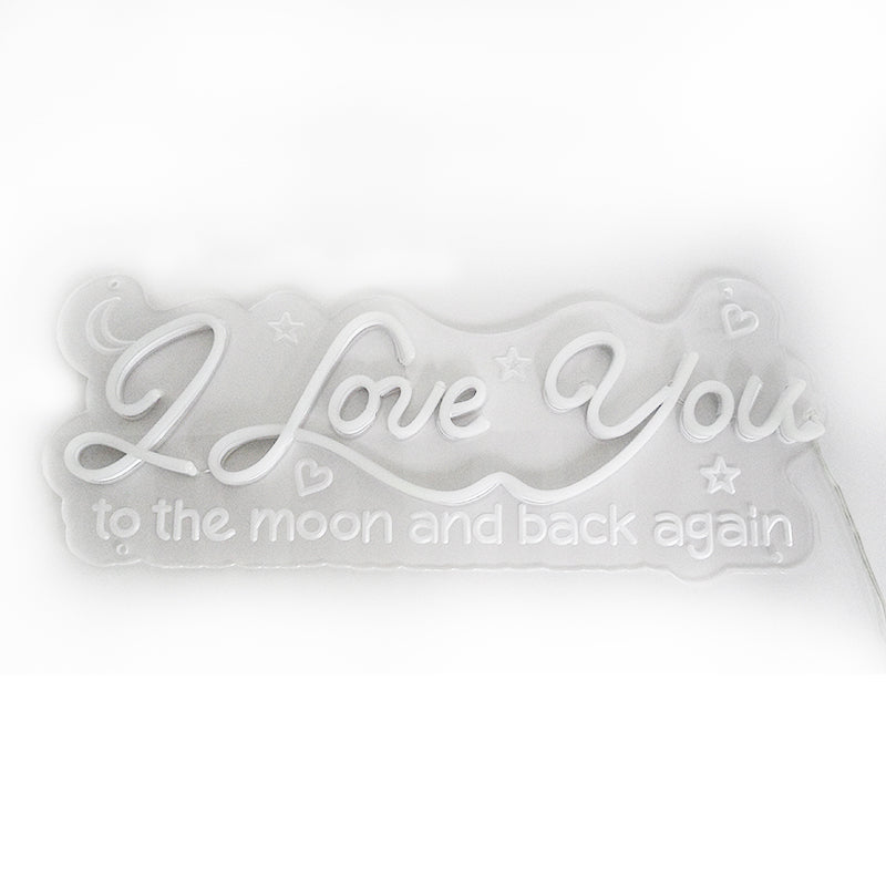 "I Love You To The Moon And Back Again" Mini Lumineuse en Néon