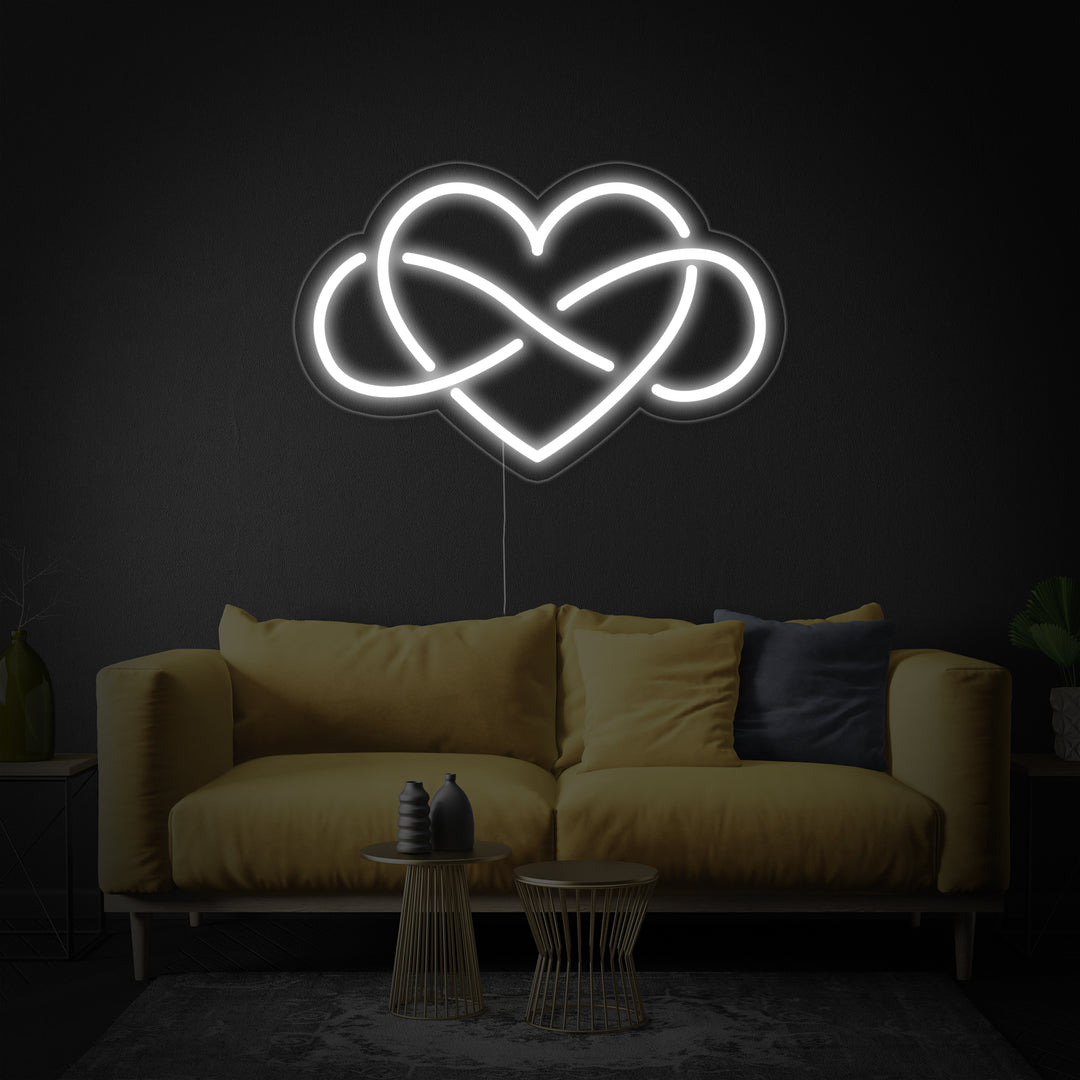 "Infini, Cœur" Enseigne Lumineuse en Néon