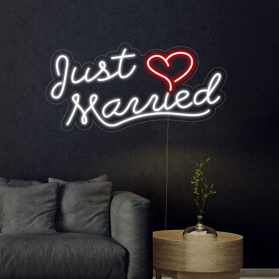"Just Married" Enseigne Lumineuse en Néon