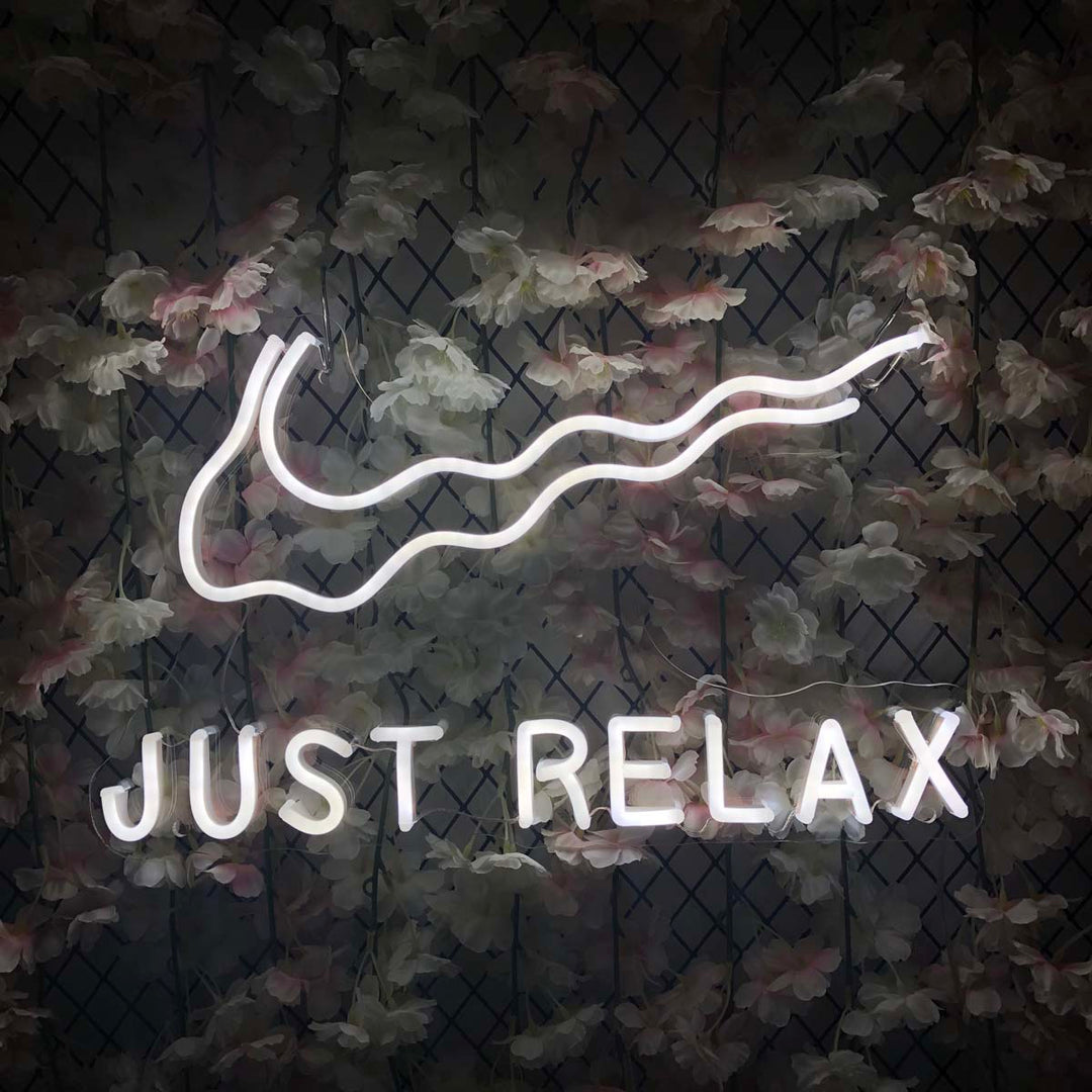"Just Relax" Enseigne Lumineuse en Néon