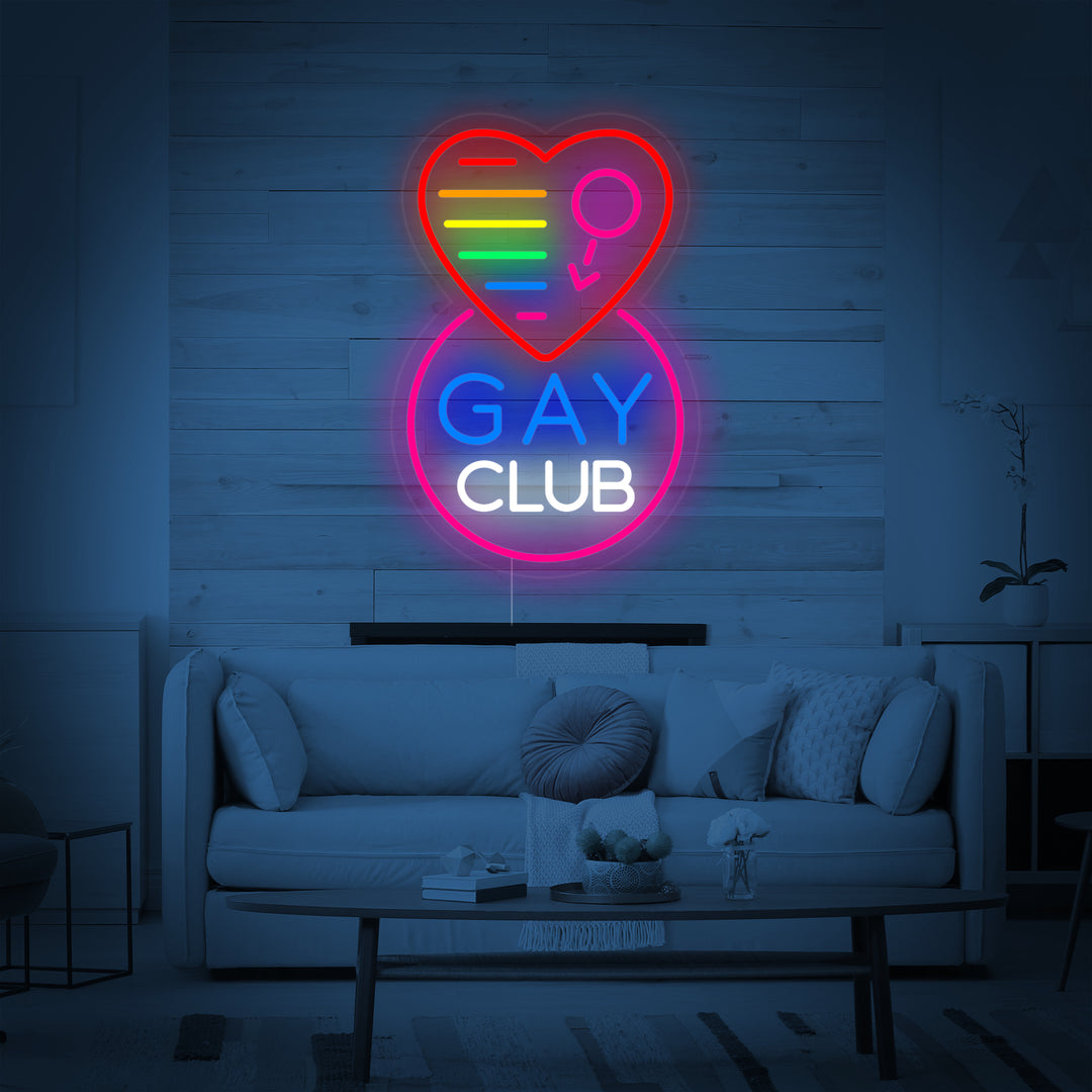 "Drapeau Arc-En-Ciel Fierté Lgbt Unique, Gay Club" Enseigne Lumineuse en Néon