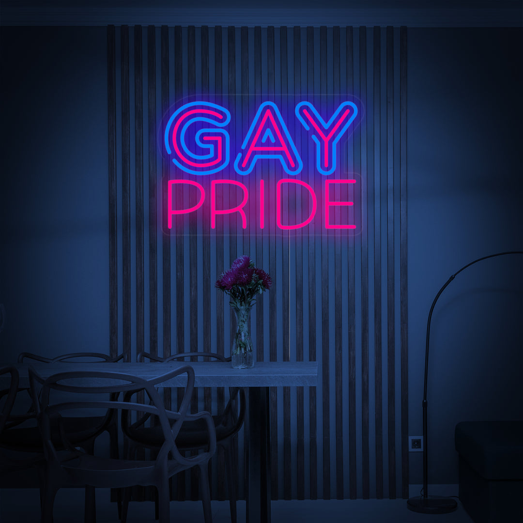 "Drapeau Arc-En-Ciel Fierté Lgbt Unique, Gay Pride" Enseigne Lumineuse en Néon
