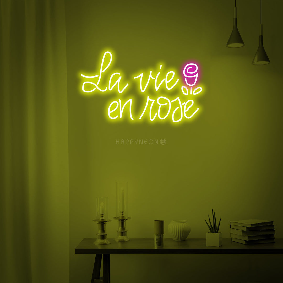 "La Vie En Rose" Enseigne Lumineuse en Néon