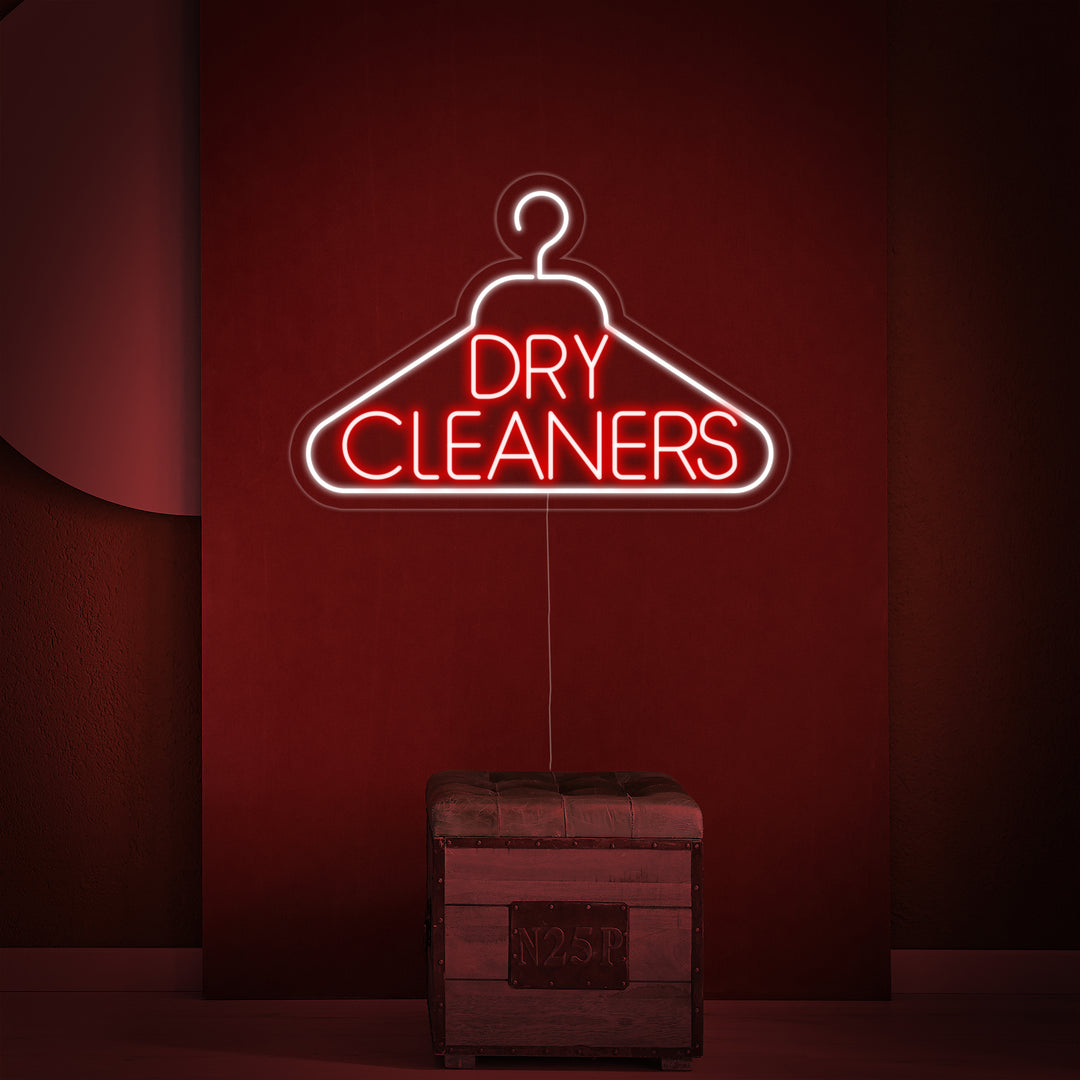 "Blanchisserie, Dry Cleaners" Enseigne Lumineuse en Néon