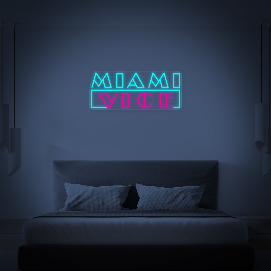 "Miami Série Télévisée" Enseigne Lumineuse en Néon