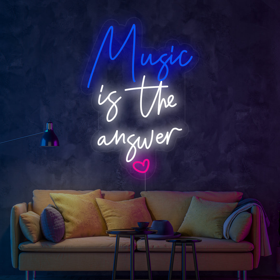 "Music is The Answer" Enseigne Lumineuse en Néon