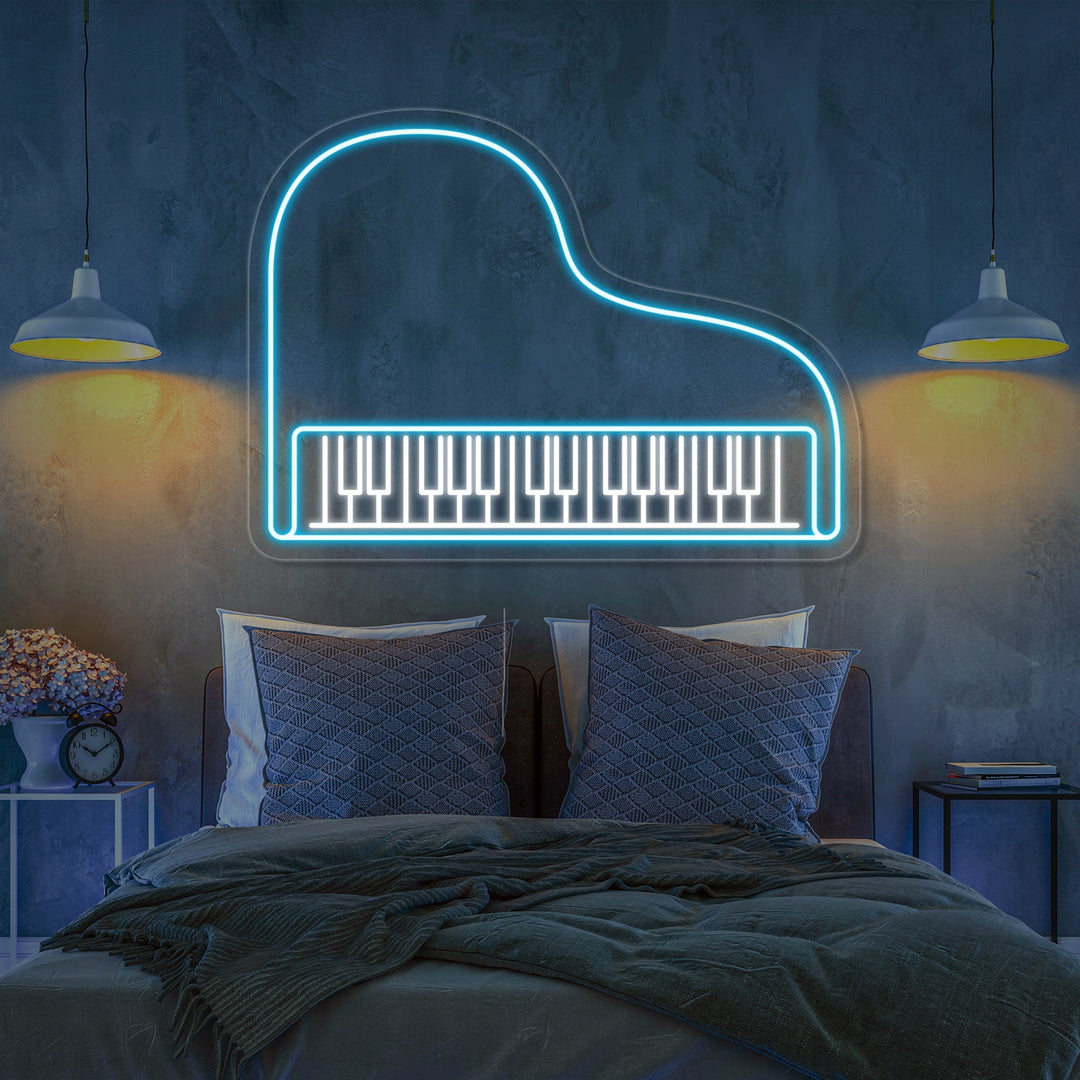 "Piano" Enseigne Lumineuse en Néon