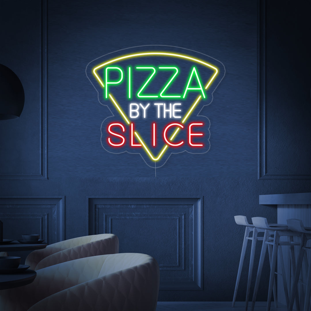 "Pizza By The Slice" Enseigne Lumineuse en Néon