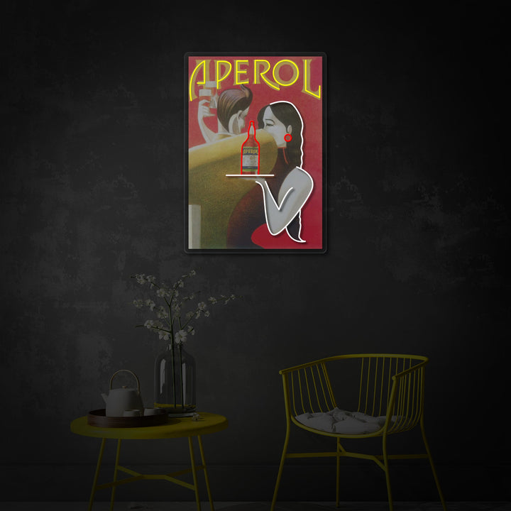 "Affiche rétro Aperol" Enseigne néon LED imprimée UV