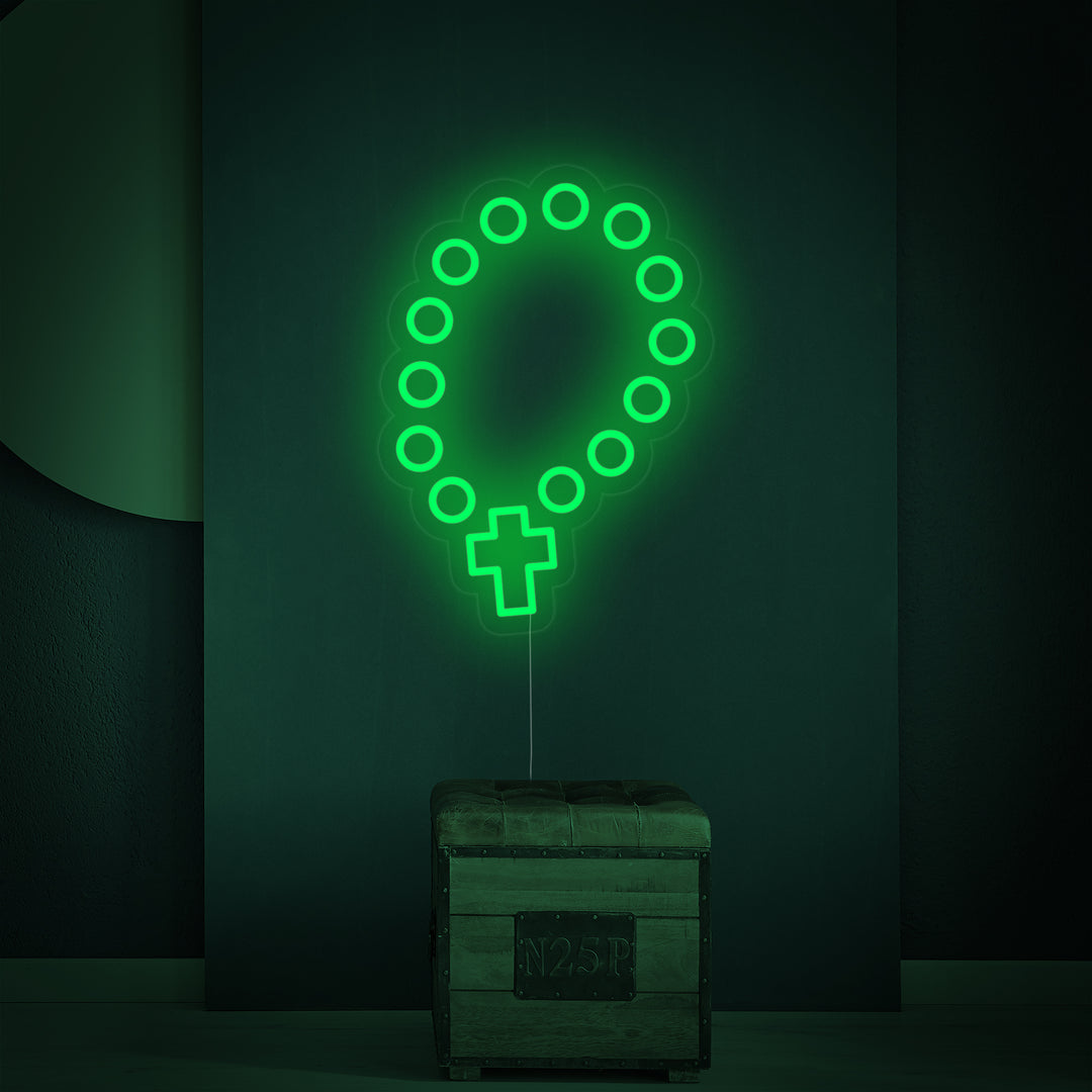 "Chapelet Perles" Enseigne Lumineuse en Néon