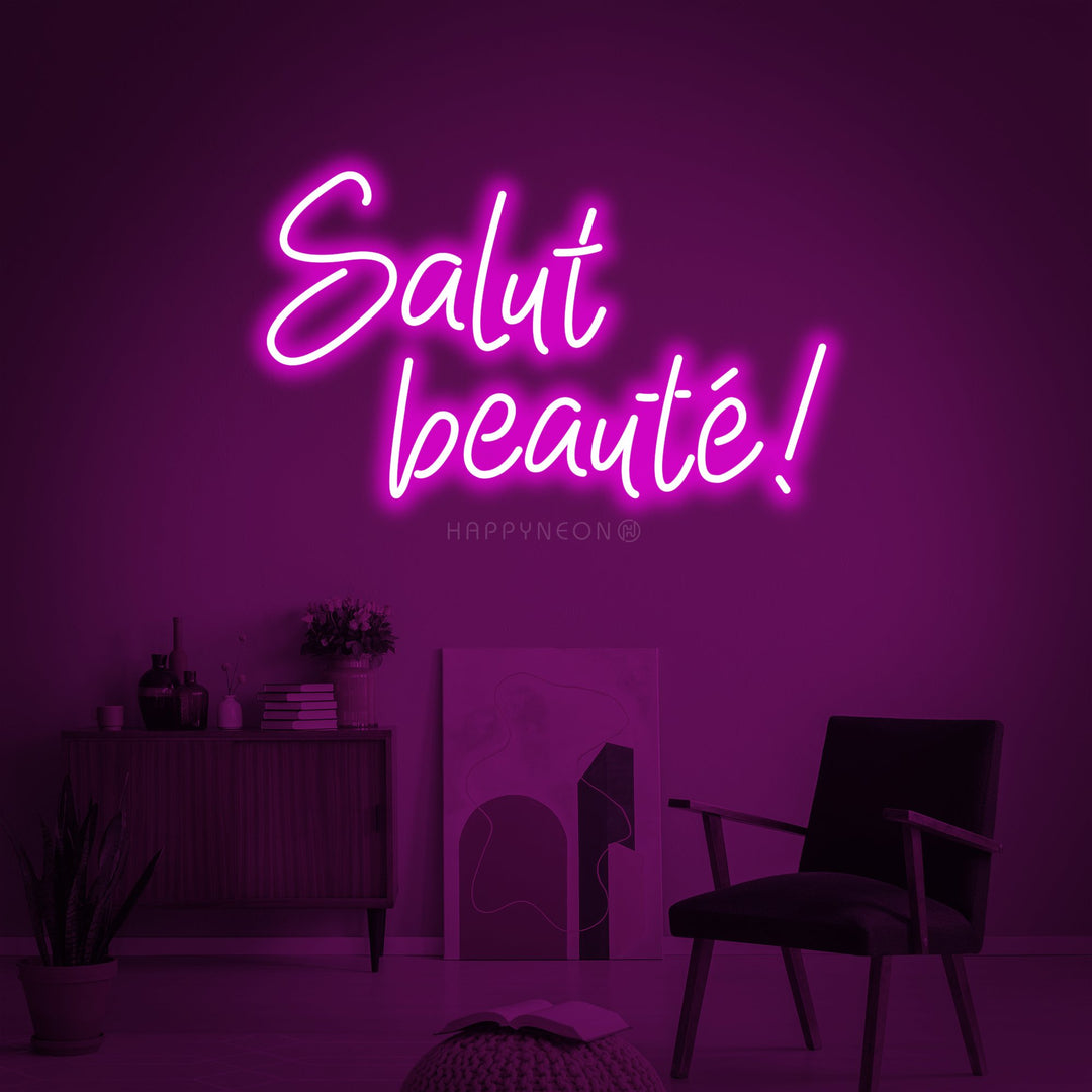"Salut Beaute" Enseigne Lumineuse en Néon