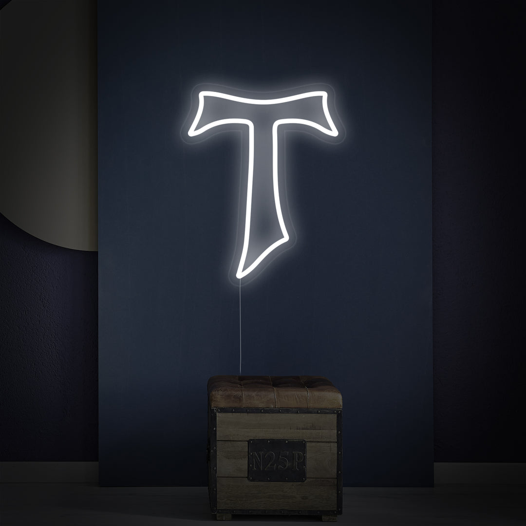 "Croix Tau" Enseigne Lumineuse en Néon