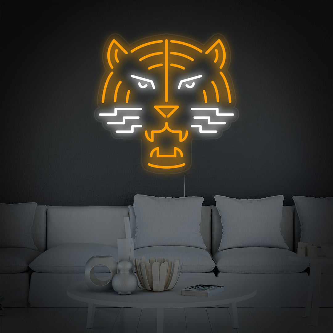 "Tête De Tigre" Enseigne Lumineuse en Néon