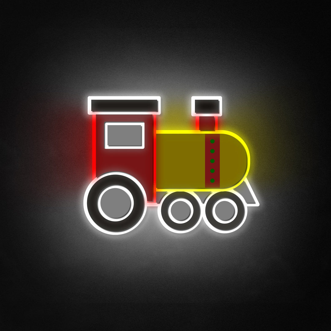 "Train Engine Art,Kids Room" Neon Like