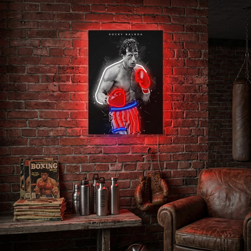 "Légende de la boxe" Enseigne néon