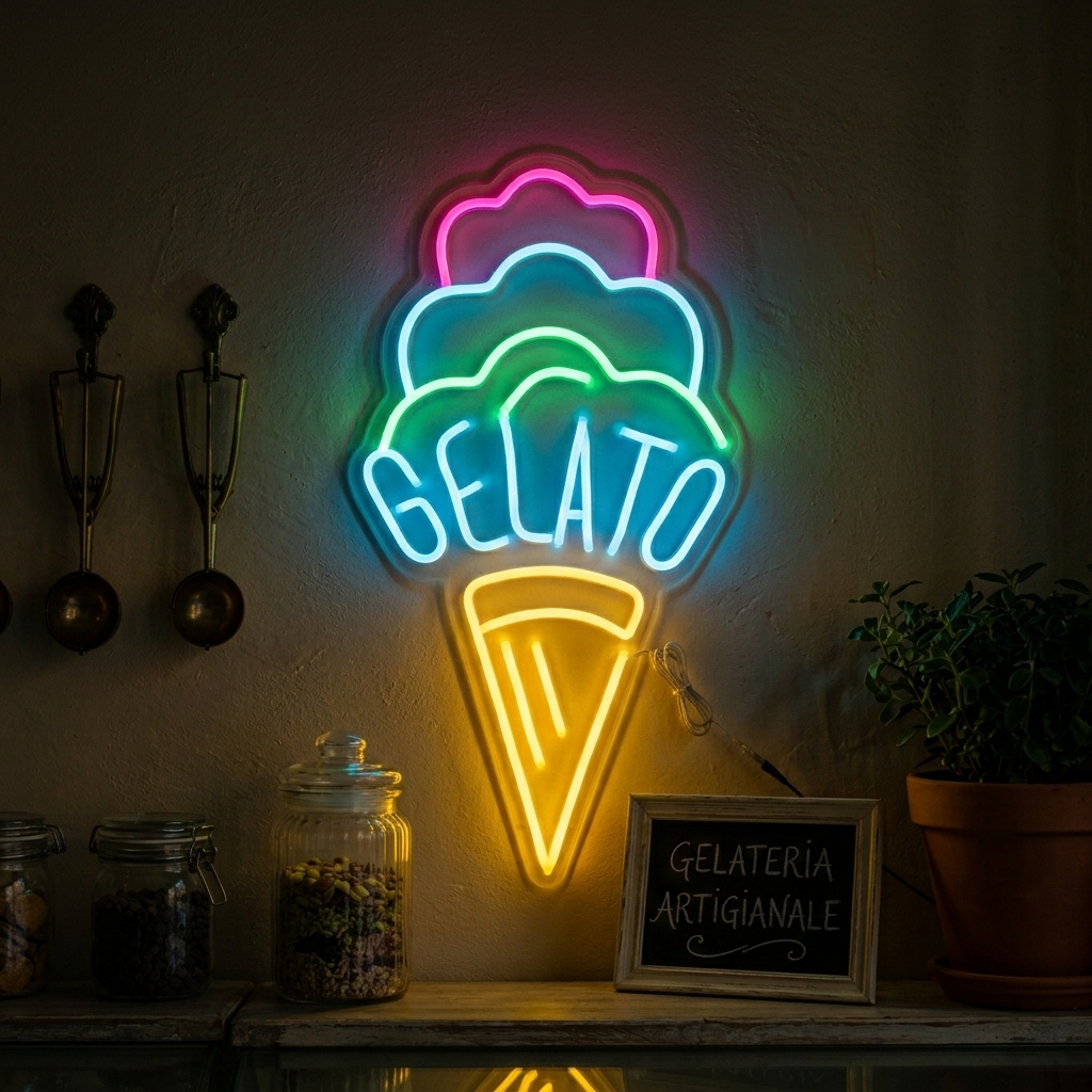 "Gelato, Glace" Lumineuse en Néon