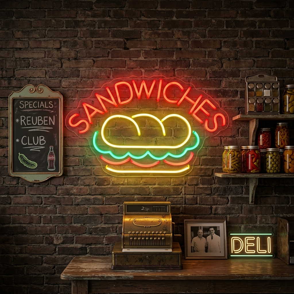 "SANDWICHES, Nourriture" Lumineuse en Néon