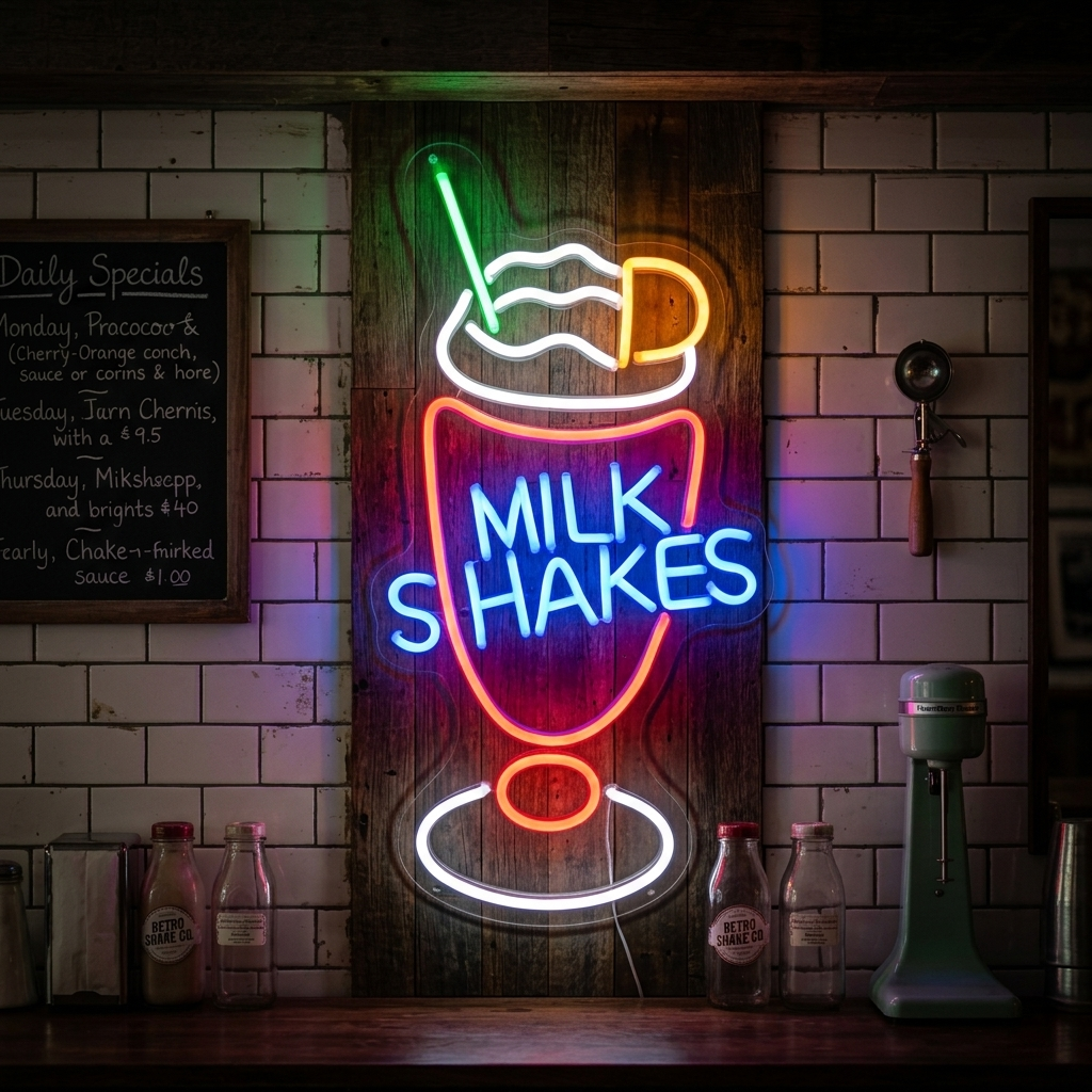 "Milk Shakes" Lumineuse en Néon